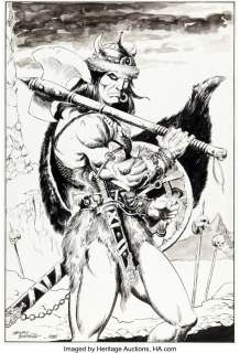 Bismuth, Henry - Henry Bismuth Conan the Barbarian Pin-Up Illustration Original Art (1985)....