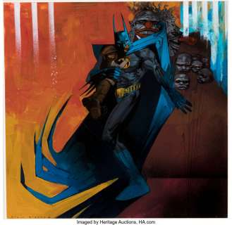 Bisley, Simon - Simon Bisley - Batman Unpublished Neil Gaiman Book Painting Original Art (c. 1989)....