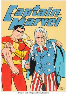 Beck, C. C. | C. C. Beck Captain Marvel Adventures #16 Re-Creation Cover Painting Original Art (1980).... | Heritage