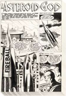 Celardo, John - John Celardo Fantastic Worlds #7 Complete 6-Page Story "The Asteroid God" Original Art (Pines, 1953).... (Total: 6 Original Art)