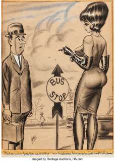 Ward, Bill - Bill Ward Zip July-1966 Single Panel Gag Illustration Original Art (Humorama, 1966)....