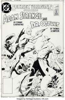 Nowlan, Kevin - Kevin Nowlan Secret Origins #17 "Adam Strange/Dr. Occult" Cover Original Art (DC, 1987)....