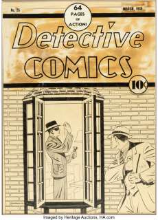 Guardineer, Fred - Fred Guardineer Detective Comics #25 Cover Original Art (DC, 1939)....