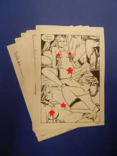 Bruno Tremulo | Attualita’ Proibita n. 14 - Bruno Tremulo - 5x Tavole Originali "La Baronessa del vizio" - Page volante - Exemplaire unique - (1982) | Catawiki