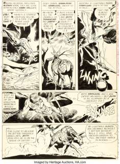 Kubert, Joe - Joe Kubert Brave and the Bold #34 Story Page 17 Hawkman and Hawkgirl Original Art (DC, 1961). ...