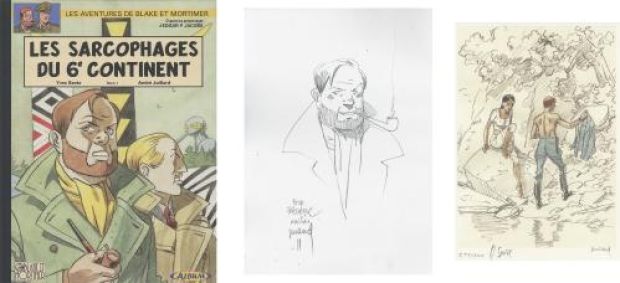 André Juillard | Les Sarcophages du 6ème Continent, Tome 1 : La Menace Universelle, livre dédicacé et ex libris | Galerie 9ème Art