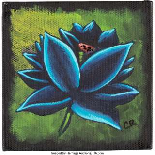 Magic the Gathering Artist - Christopher Rush - Black Lotus Recreation Painting Original Art (2014)....