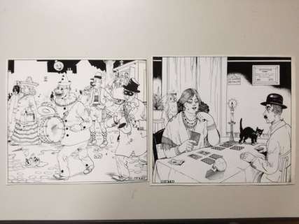 Buth | Buth - 2x Originele tekening - De Malcontenten - Karnaval / De Waarzegster - (1947/1951) | Catawiki
