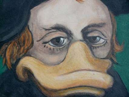 Prof. Volker Schönwart | Donald Duck - After Lucas Cranach: Dr. Martin Luther - framed - (2023) | Catawiki