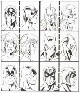 Bagley, Mark - Mark Bagley and Scott Hanna Thunderbolts: Marvel‘s Most Wanted Cover Original Art (Marvel, 1998)....