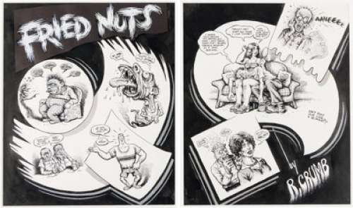 Crumb, Robert | Robert Crumb Weirdo #6 Complete 2-Page Story "Fried Nuts by R. Crumb" Original Art (Last Gasp, 1982).... | Heritage