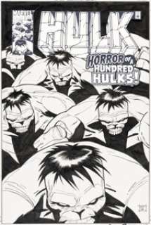 Garney, Ron - Ron Garney and Sal Buscema Hulk #11 Cover Original Art (Marvel, 2000)....
