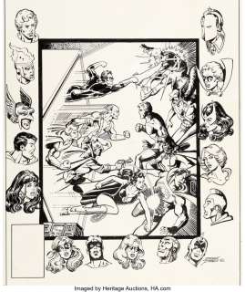 Pérez , George | George Pérez Justice League of America #207 JSA Cover Original Art (DC, 1982).... | Heritage