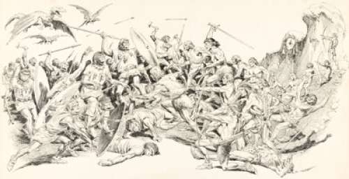 Reed Crandall Witzend #4 "Edgar Rice Burroughs Part Three" Illustration Original Art (Wallace Wood, 1968).