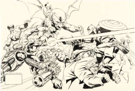 John Byrne Captain America [War and Remembrance] Wraparound Cover Original Art (Marvel, 1990).