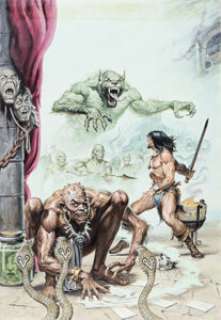 Earl Norem Savage Sword of Conan #176 Cover Painting Original Art (Marvel, 1990).