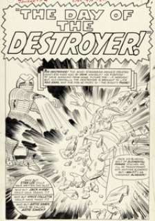 Jack Kirby and Vince Colletta Journey Into Mystery #119 Thor Splash Page 1 Original Art (Marvel, 1965).
