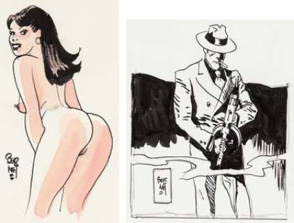 Jordi Bernet - Torpedo and Nude Pin-up Illustration Original Art Group of 2 (undated). (Total: 2 Original Art) | Heritage