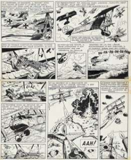Arthur Piroton Spirou #1818 Manfred Von Richtofen, La Fin du Baron Rouge Story Page 5 Original Art (Dupuis, 1973).