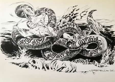 Carlo Raffaele Marcello - Original illustration for "Cavalcando con Tex": Cm. 33x24. Ink. Signed. Mint