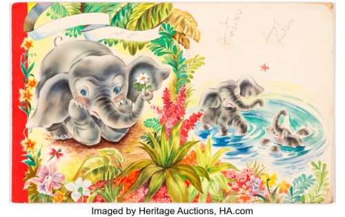 Kay Phillips (signing as Kippy) The Elephant’s Dilemma Illustration Original Art Group of 36 (John Martin’s House, 1946). (Total: 18 Items) | Heritage