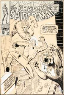 John Romita Sr. The Amazing Spider-Man #57 Ka-Zar Cover Original Art (Marvel, 1968).