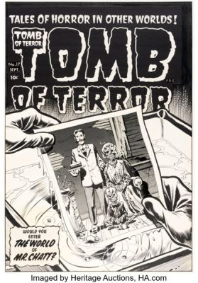 Howard Nostrand Tomb of Terror / Thrills of Tomorrow #17 Cover Original Art (Harvey, 1954).