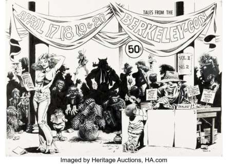 Rand Holmes Tales From The Berkeley-Con Vol. 2 #2 Wraparound Cover Original Art (Rip Off Press/Last Gasp, 1974). | Heritage