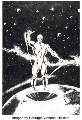John Buscema The Silver Surfer #1 Cover Re-Creation Illustration Original Art (undated). | Heritage