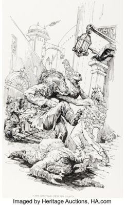 Gary Gianni Star Wars: Tales From Mos Eisley Pin-Up Illustration Original Art (Dark Horse, 1996).