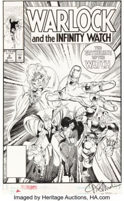 Angel Medina and Terry Austin Warlock and the Infinity Watch #2 Cover Original Art (Marvel, 1992). (Total: 2 Items) | Heritage