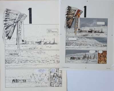 Faure, Michel | Faure, Michel - Planche originale (p.1) + mise en couleur - Camargue rouge - (2013) | Catawiki