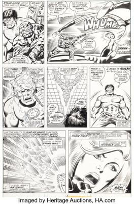 George Pérez and Joe Sinnott Fantastic Four #167 Hulk Story Page 2 Original Art (Marvel, 1976). | Heritage