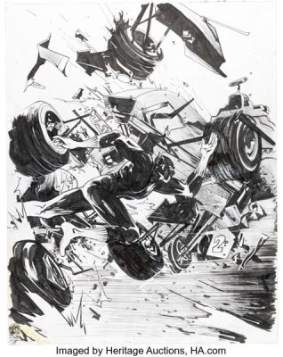 Paul Pope Spider-Gwen #11 Black Panther Variant Cover Original Art (Marvel, 2016).