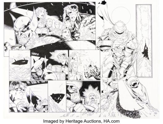 Brandon Peterson and Tim Townsend Astonishing X-Men #2 Splash Page 2-3 Original Art (Marvel, 1999). | Heritage