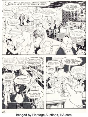 Reed Waller Bizarre Sex #9 Omaha the Cat-Dancer Story Page 28 Original Art (Kitchen Sink Press, 1981).