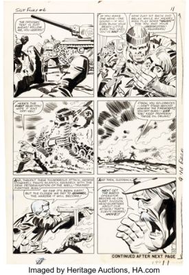 Jack Kirby and George Roussos (as Geo. Bell) Sgt. Fury #6 Story Page 10 Original Art (Marvel, 1964). | Heritage