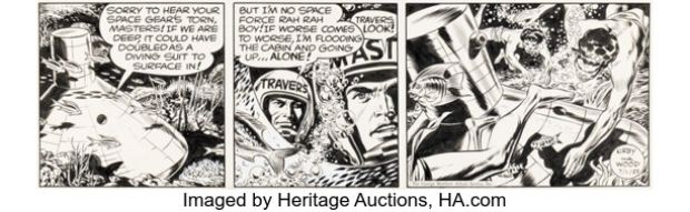 Jack Kirby and Wally Wood Sky Masters of the Space Force Daily Comic Strip Original Art dated 7-1-59 (George Matthew Adams Service, 1959).