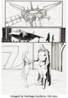 Darick Robertson The Boys #3 Story Page 1 Homelander and Starlight First Appearance Original Art (DC/Wildstorm, 2004). | Heritage