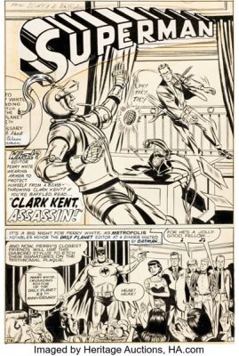 Wayne Boring Superman #229 Batman Story Page 1 Original Art (DC, 1970). | Heritage