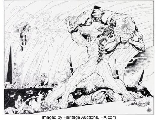 Adam Kubert and John Livesay X-Men #83 "The Hunt for Xavier" Double Splash Page 2-3 Original Art (Marvel, 1998). | Heritage