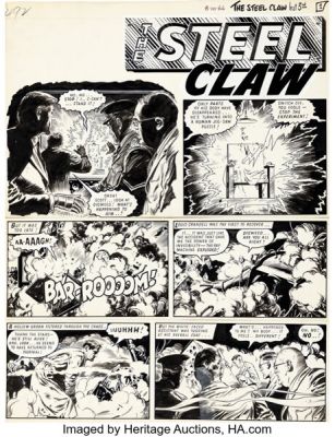 Jesus Blasco The Steel Claw Title Page Original Art (Valiant, 1966).