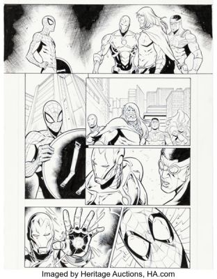 Iban Coello Captain America and Mighty Avengers #3 Story Page 15 Original Art (DC, 2015).