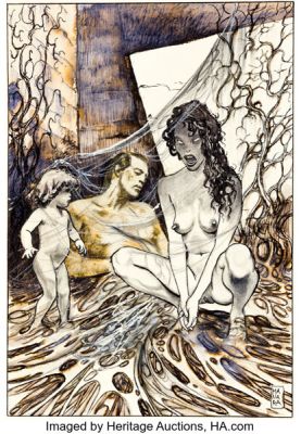 Milo Manara Fantasex, Scaglie Illustration Original Art (Mondadori, 1993). | Heritage
