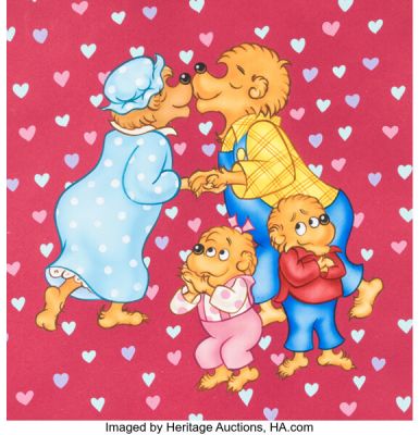 Berenstain Bears Original Calendar Art for February - Gouache on 15" x 15" Board (Random House, c. 1989). (Total: 2) | Heritage