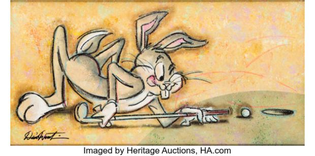 Bugs Bunny Original Gouache on 18" x 36" Canvas Signed by the Artist, Dick Duerrstein (Warner Bros. 2004). | Heritage