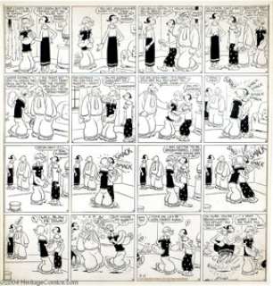 E. C. Segar - Popeye Sunday Comic Strip Original Art, dated 9-13-35 (King Features Syndicate, 1935). "I yam - | Heritage