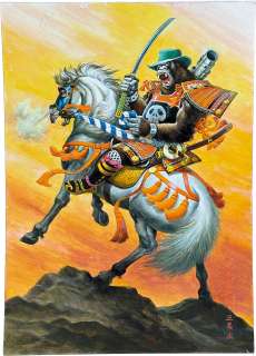 Masami Watanabe’s hand-drawn color illustration "Gorilla, a warrior on horseback" | Mandarake (Big Web)