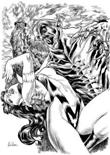 Alan Patrick | Alan Patrick Oversized Pencil And Ink Pinup Vampirella Nosferatu | JadeGiant Comic Art