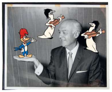 WOODY WOODPECKER "SPOOK-A-NANNY" ORIGINAL ANIMATION CEL & PROMOTIONAL PHOTO SET-UP. | Hake’s